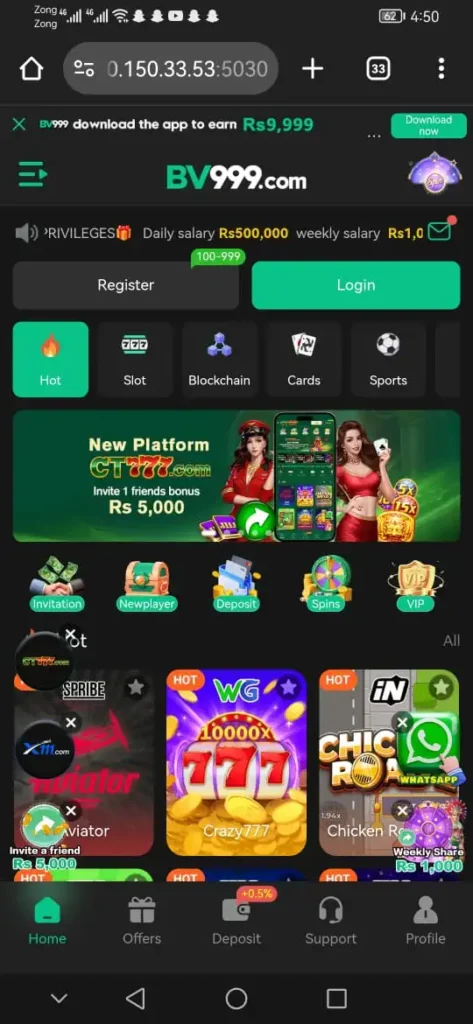 BV999 Game Download The best Online Earning Game of 2026 screenshot